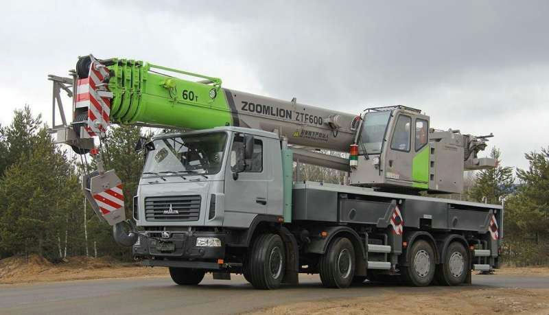 Автокран 60 тонн 42 метра + 9 метров гусек ZTC600 на базе МАЗ